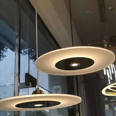 Modern Minimalist Acrylic Gold Round Shape 1-Light LED Pendant Light