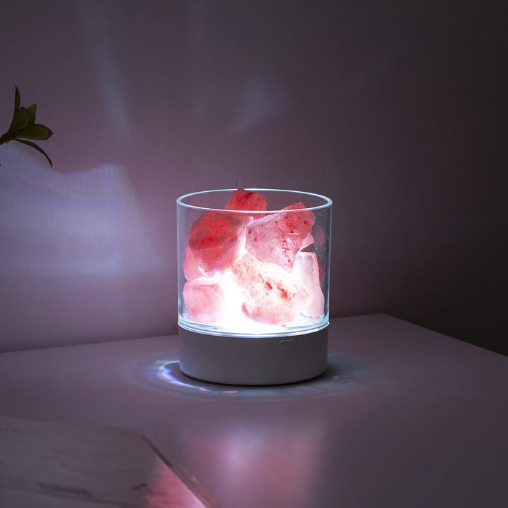 Lampe à sel, tasse à flamme, veilleuse LED, lampe de table 