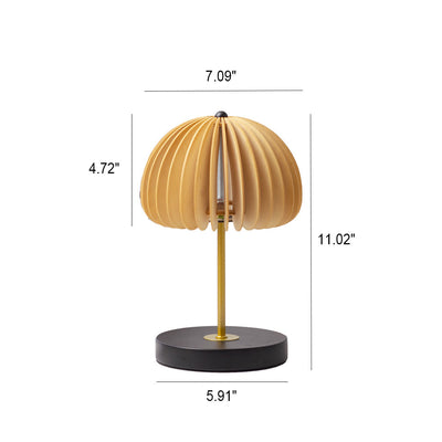 Modern Zen Wood Dome Shade LED Table Lamp