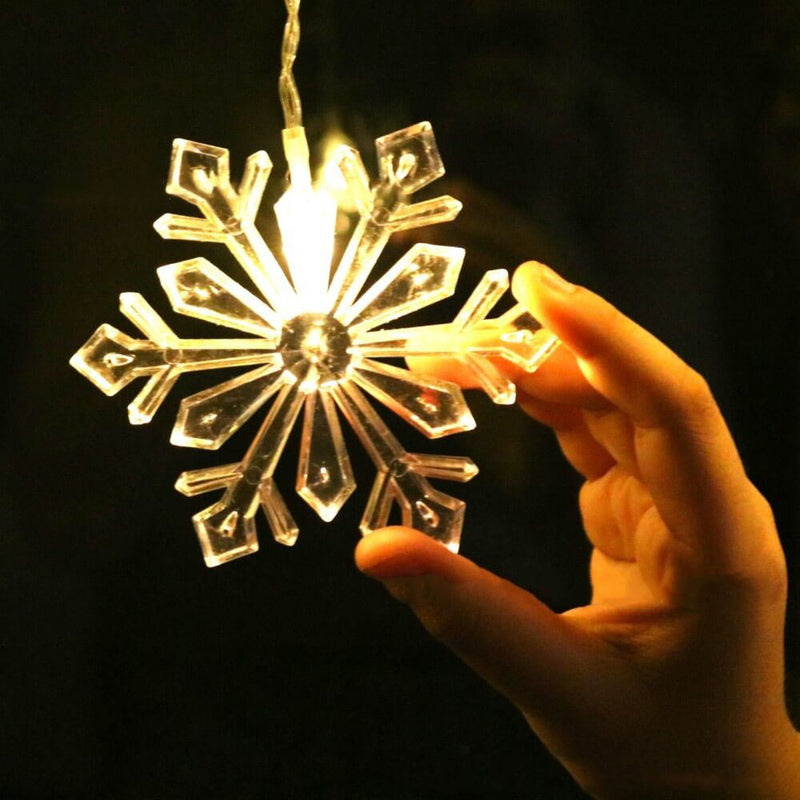 Télécommande flocon de neige guirlande lumineuse à LED clignotante décorative 