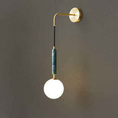 Moderne Luxus-Kugelschirm-Marmor-Arm-hängende 1-Licht-Wandleuchte