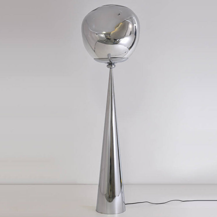 Italian Lava Acrylic Conical Electroplated Iron Base 1-Light Standing Floor Lamp