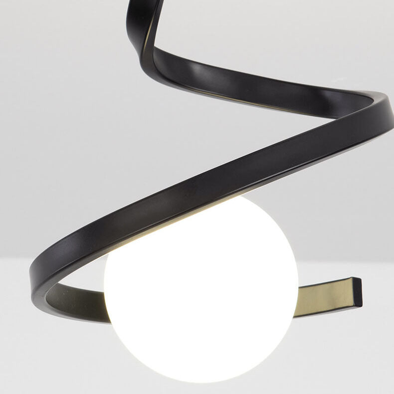 Moderne kreative Glass Orb Curve 1-Licht-Deckenleuchte mit halbbündiger Montage