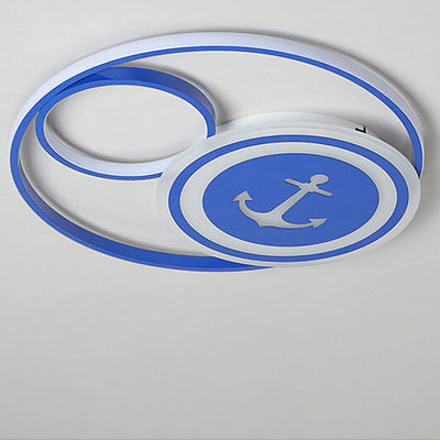 Cartoon Creative Rudder Nautical LED Flush Mount Ceiling Light