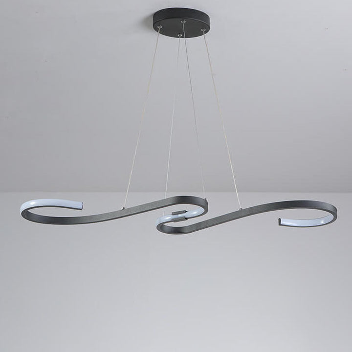 Nordic Minimalist Lines Aluminium-Silikon-LED-Insel-Licht-Kronleuchter 