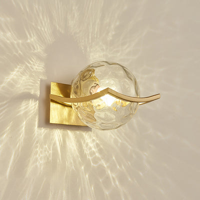 Modern Minimalist Glass Orb Iron Frame 1-Light Wall Sconce Lamp