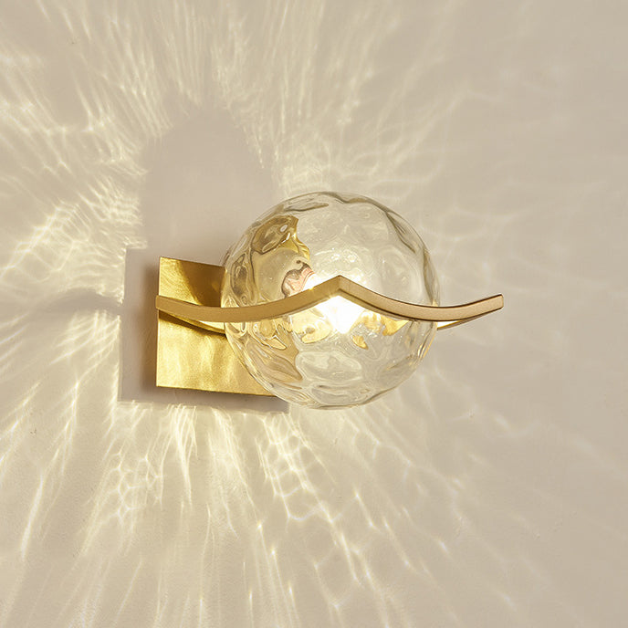 Modern Minimalist Glass Orb Iron Frame 1-Light Wall Sconce Lamp