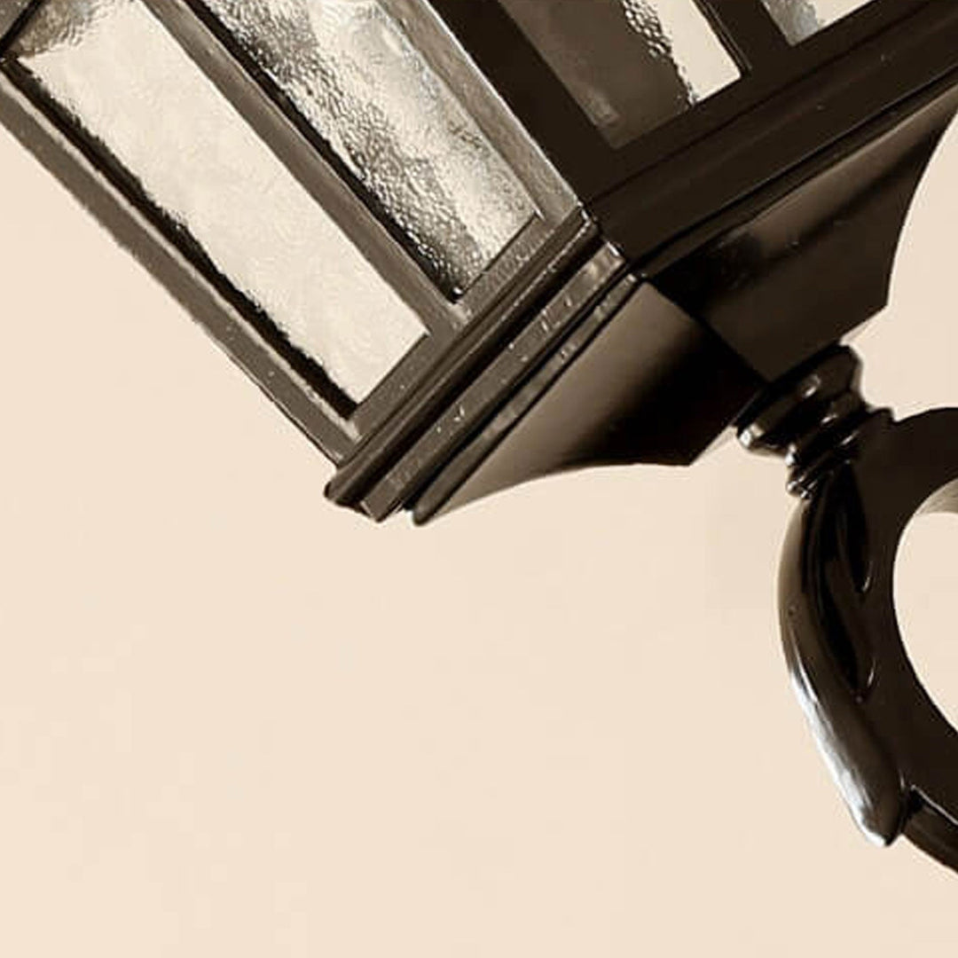 Lanterne murale étanche à 1 lumière en aluminium et verre rétro européen pour l&