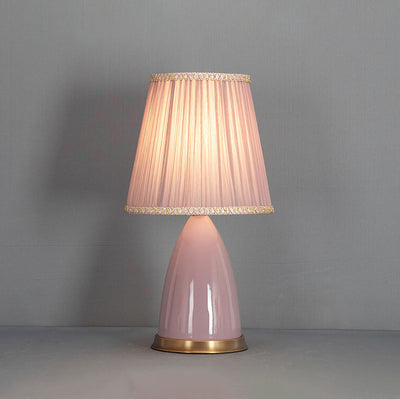 Moderne, minimalistische, kegelförmige Keramik-Tischlampe mit 1-Licht-Touch-Dimmer