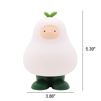 Lampe de table LED USB en silicone poire dessin animé créatif moderne 