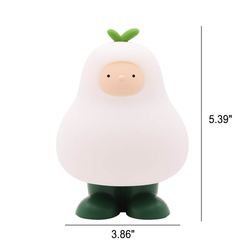 Lampe de table LED USB en silicone poire dessin animé créatif moderne 