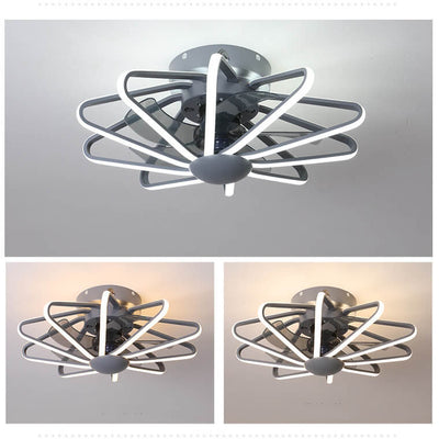 Nordic Cage Shape LED Semi-Flush Mount Ceiling Fan Light