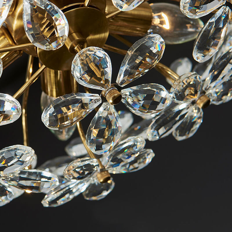 French Luxury Crystal Flower 6/8 Light Chandelier