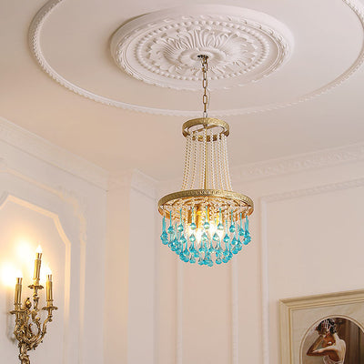 Vintage Luxury Crystal Multilayer Oval 4-Light Chandelier