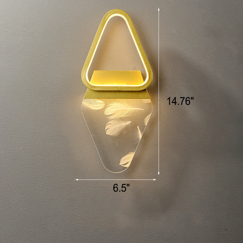 Leichte, luxuriöse Federeffekt-Acryl-Geometrische LED-Wandleuchte