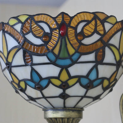 Europäische Tiffany Flora Buntglas 1-flammige Wandleuchte 