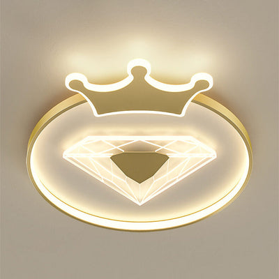 LED-Unterputzleuchte mit kindlichem Cartoon-Kronen-Diamant-Design 