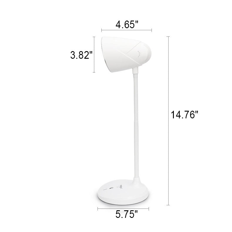 Simple Multifunctional White Cone USB LED Rechargeable Eye Protection Touch Desk Lamp