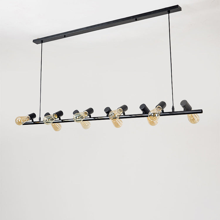Zeitgenössische Retro Hardware Linear Rahmen Glas Schatten 6/8/10-Licht Insel Licht Kronleuchter Für Esszimmer 