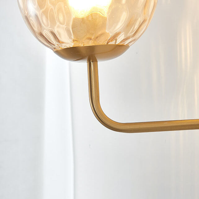 Applique murale moderne de luxe à boule ronde en fer et verre à 1 lumière 