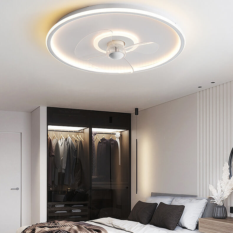 Modern Acrylic Round Minimalistic LED Flush Mount Fan Light