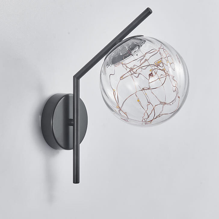 Applique murale LED créative européenne avec boule de verre pleine étoile 