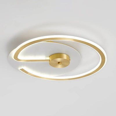 Modern Brass Acrylic Circle LED Flush Mount Ceiling Light