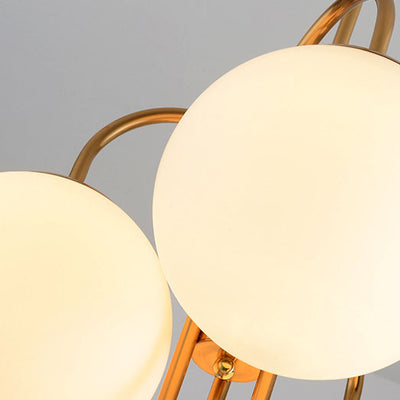 Nordic Light Luxury Minimaler 6-Licht-Eisenglas-Kronleuchter 