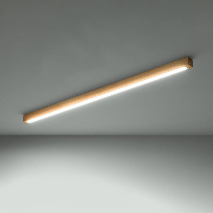 Moderne minimalistische Holz-Acryl-Langstreifen-LED-Deckenleuchte für das Wohnzimmer 