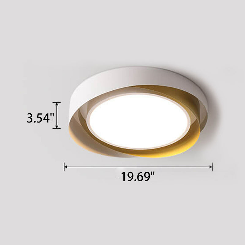 Modern Minimalist Round Wrought Iron LED Flush Mount Ceiling Light