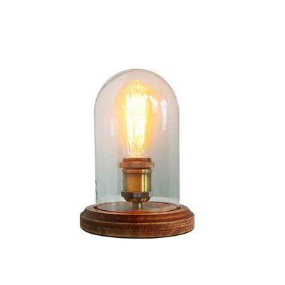 Modern Industrial Retro Wood Art Glass 1-Light Table Lamp