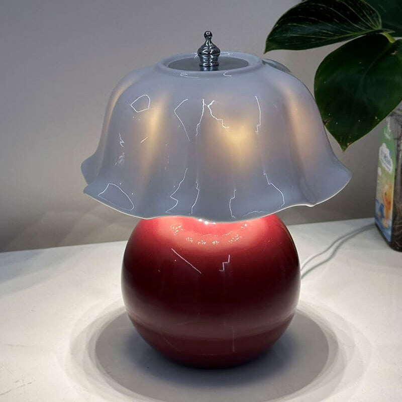 Moderne minimalistische dekorative florale Keramik-LED-Tischlampe 