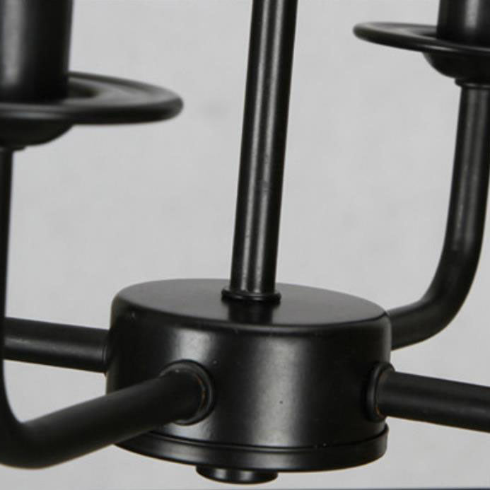 Lámpara de araña contemporánea industrial de 4 luces con jaula cuadrada de hierro y vidrio para salón 
