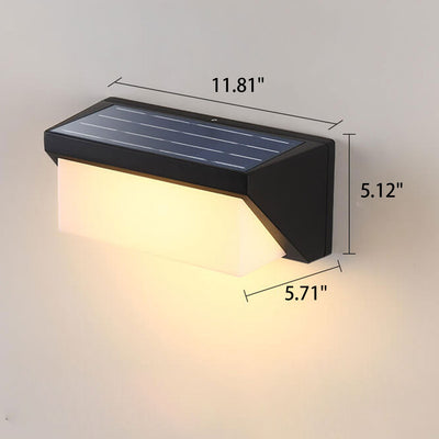 Modern Solar Square Geometry Outdoor Waterproof LED Wall Sconce Lamp