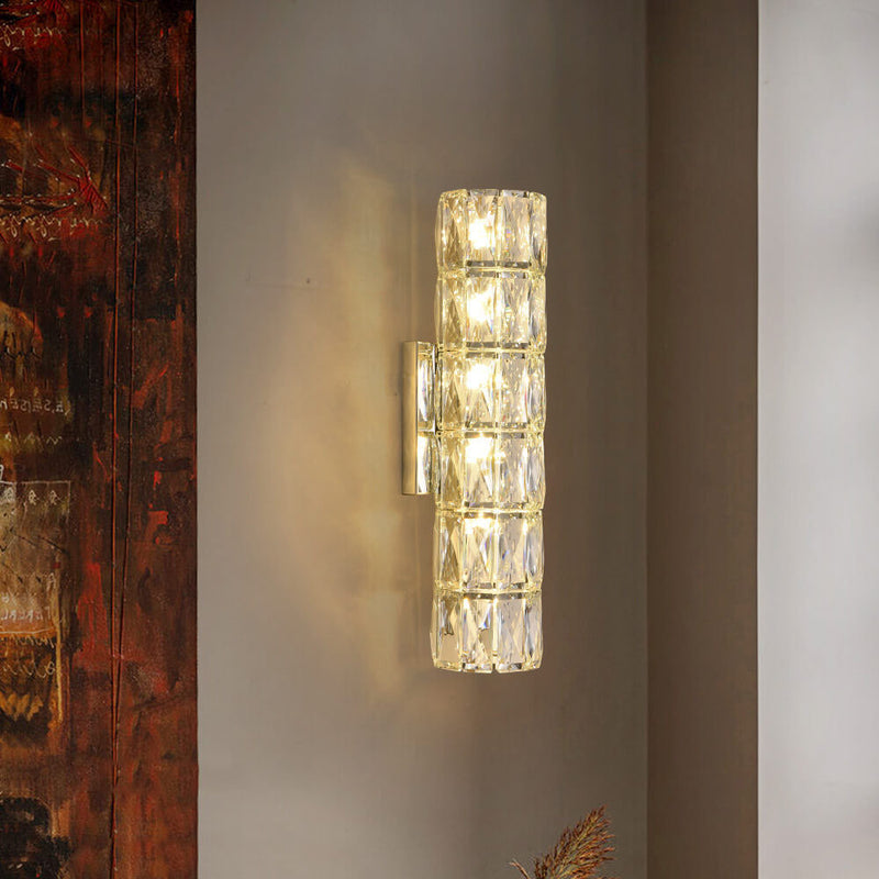 Modern Light Luxury Crystal Stainless Steel 3/4/6-Light Wall Sconce Lamp