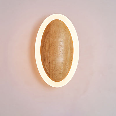 Modern Minimalist Log Oval LED Semi-Flush Mount Ceiling Light