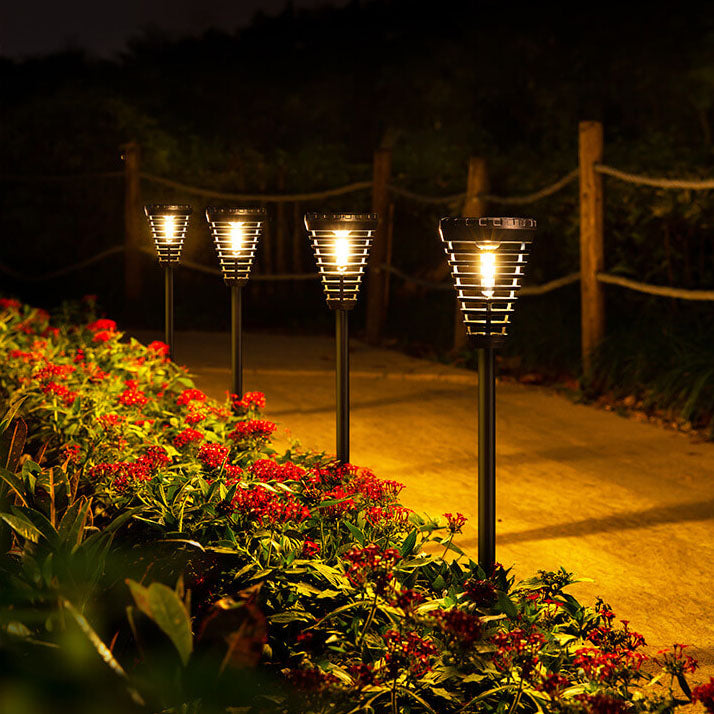 Outdoor Solar Bulb Plastic Cone LED Ground Insert Decorative Landscape Light