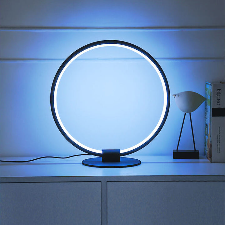 Diseño Moderno de Anillo de Acrílico con Iluminación LED RGB para Lámpara de Mesa 