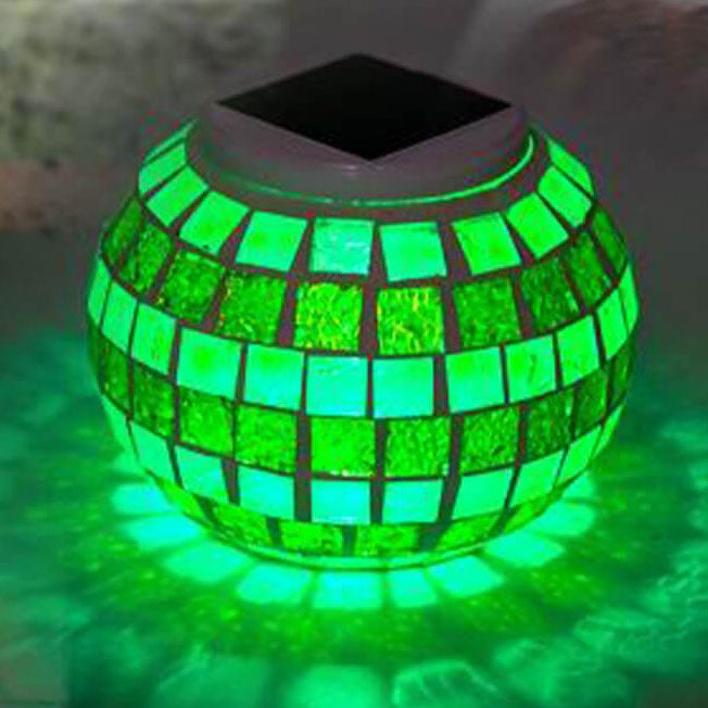 Luz de césped LED para exteriores de mosaico impermeable ABS solar Tiffany 