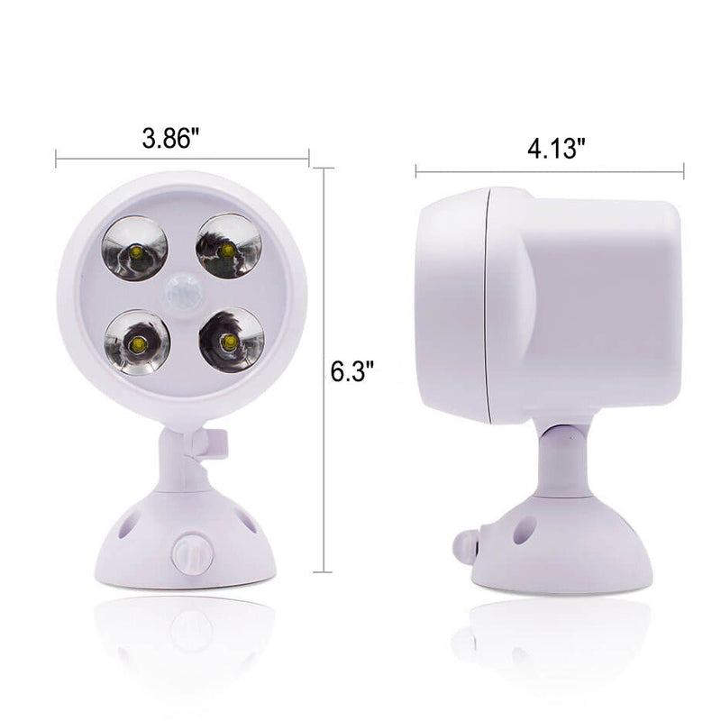 Simple Spotlight 4 LED Rotating Sensor Street Light Wall Sconce Lamp