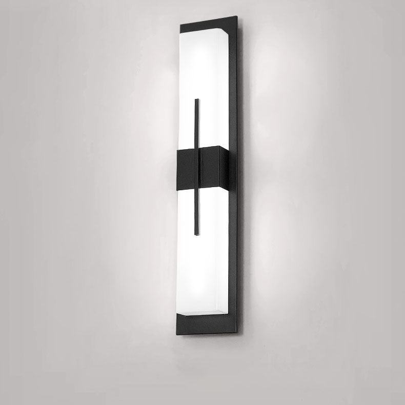 Modern Minimalist Rectangular Waterproof Stainless Steel Acrylic LED Wall Sconce Lamp For Outdoor