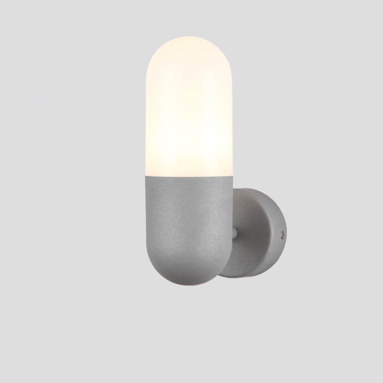 Modern Minimalist Round Column Aluminum Acrylic 1-Light Wall Sconce Lamp