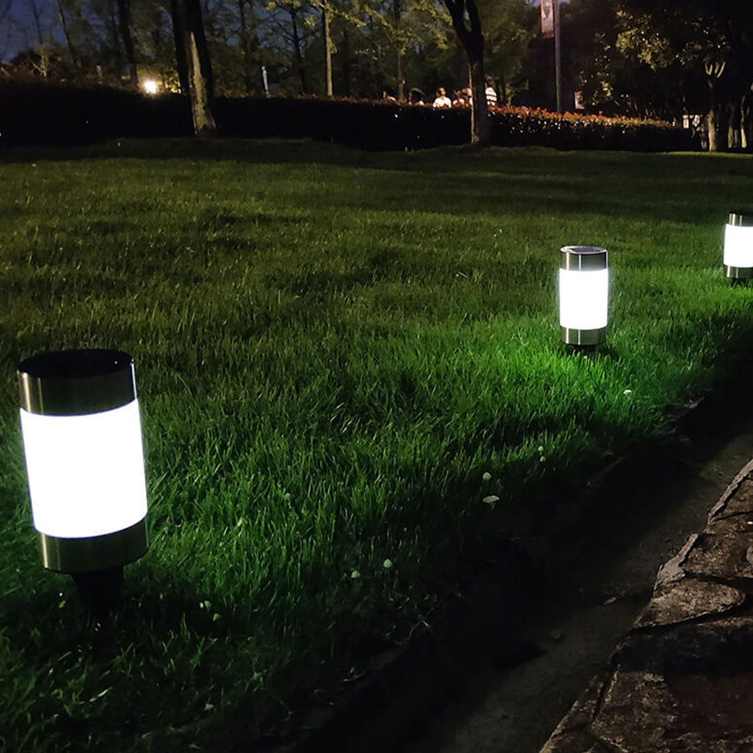 Solar Kunststoff Zylindrisches Design LED Außen Rasenlicht 