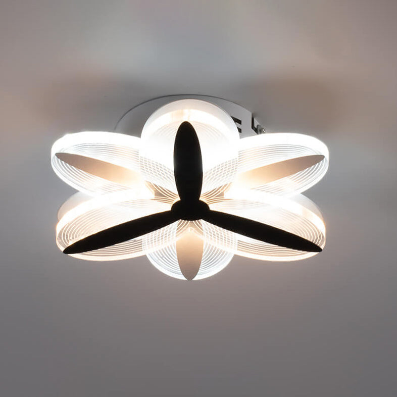 Modern Creative Flower Pattern Acrylic LED Semi-Flush Mount Ceiling Light