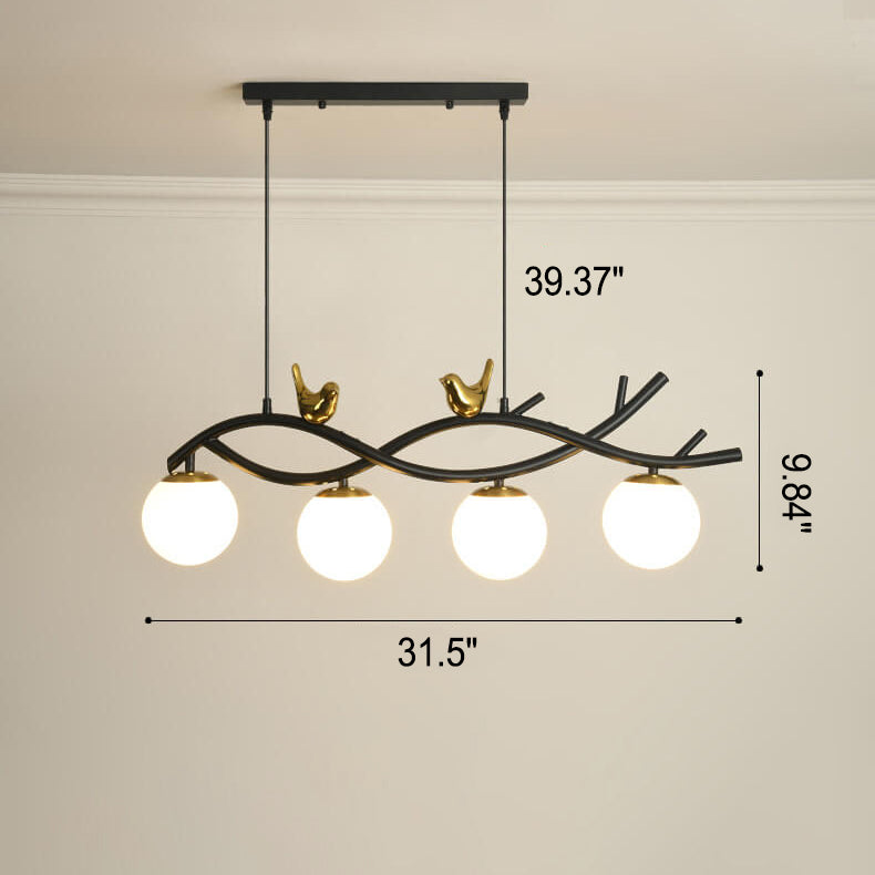 Simple Nordic Creative Bird Design 4-Light Chandelier