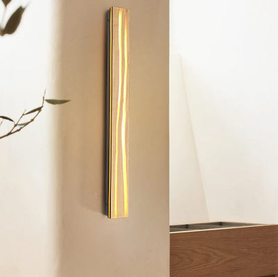 Modern Chinese Long Solid Wood Bar Wall Sconce Lamp