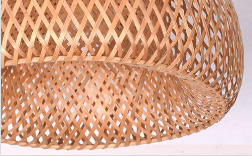 Modern Bamboo Weaving Dome 1-Light Semi-Flush Mount Ceiling Light