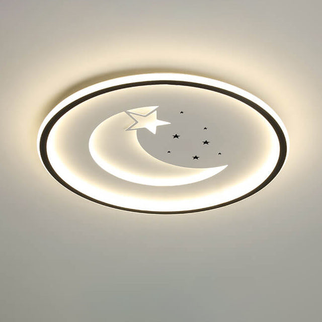 Luz de techo de montaje empotrado LED delgada con anillo de círculo lunar minimalista nórdico 