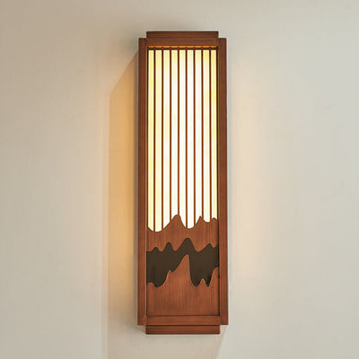 Modern Chinese Rectangular Faux Marble Stainless Steel Outdoor Waterproof 1-Light Wall Sconce Lamp