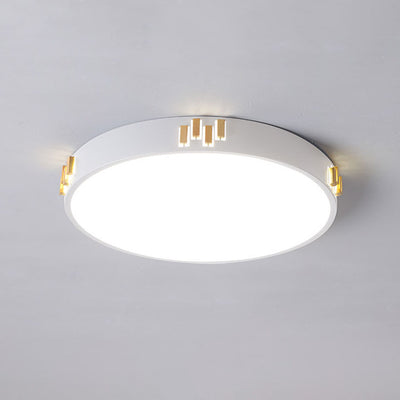 Plafonnier LED encastré en bois creux rond simple nordique 